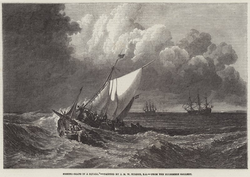 Vissersboten in Storm door Joseph Mallord William Turner