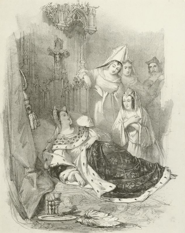 De dood van Lady Anne door Joseph Nash