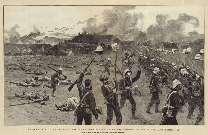 De Oorlog in Egypte, Overwinning!, de Scene direct na de Verovering van Tel-el-Kebir, 13 september door Joseph Nash