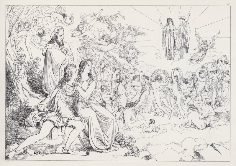 Shakespeares De Storm, Acte IV, Scene 1 door Joseph Noel after Paton
