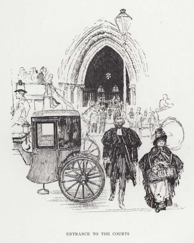 Ingang naar de rechtbanken door Joseph (after) Pennell