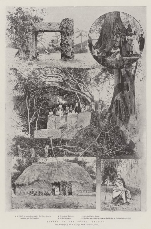 Scènes op de Tonga-eilanden door Joseph Holland Tringham