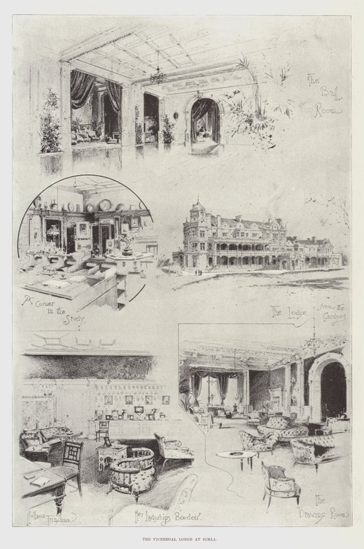 De Viceregal Lodge in Simla door Joseph Holland Tringham