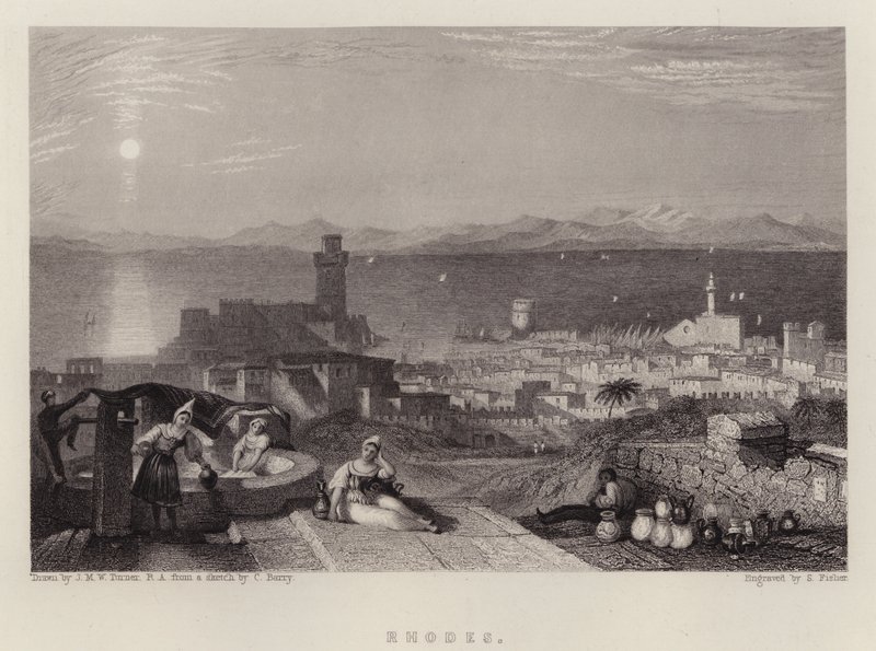 Rhodos door Joseph Mallord William (after) Turner