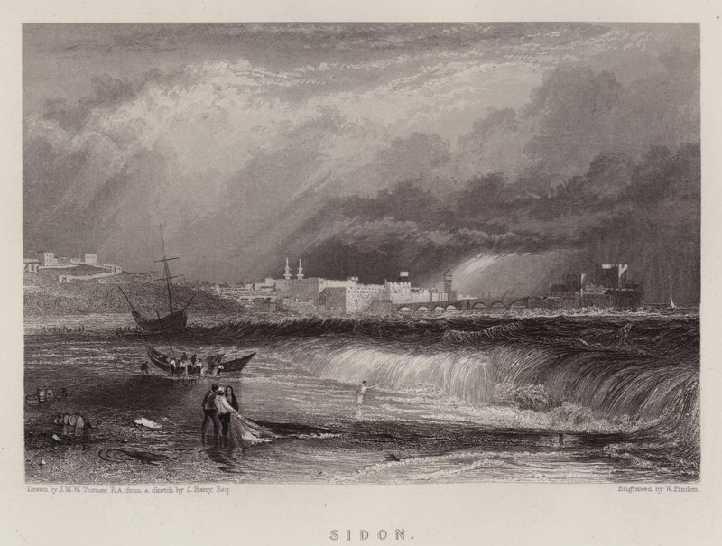 Sidon door Joseph Mallord William (after) Turner