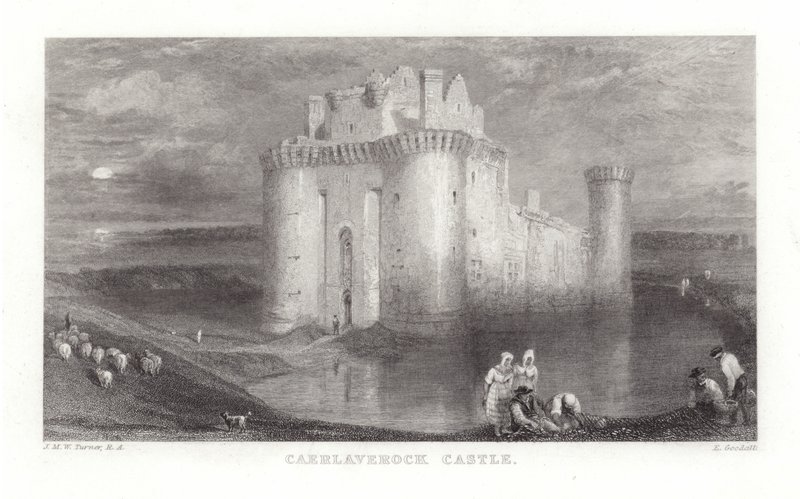 Kasteel Caerlaverock door Joseph Mallord William Turner