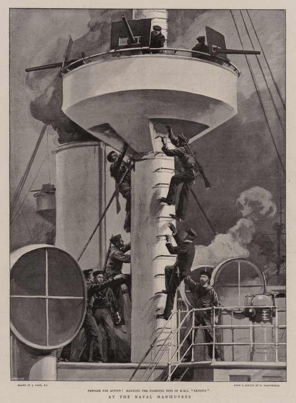 Bij de Marine Manoeuvres door Joseph Nash