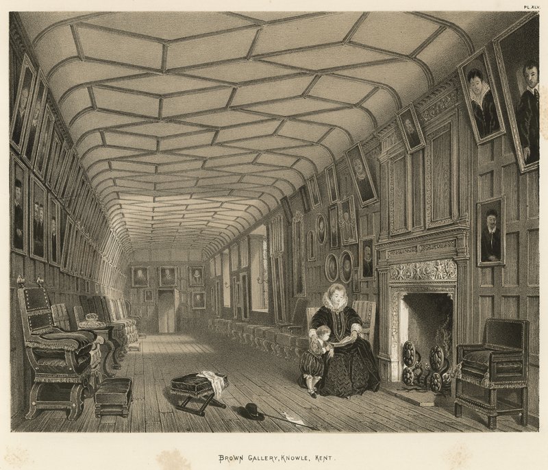 Bruine Galerij, Knowle, Kent door Joseph Nash