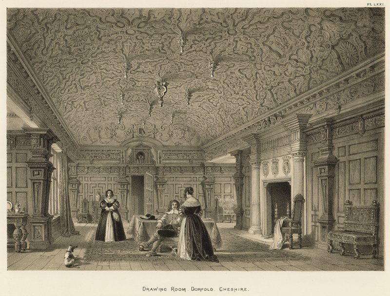 Salon, Dorfold, Cheshire door Joseph Nash