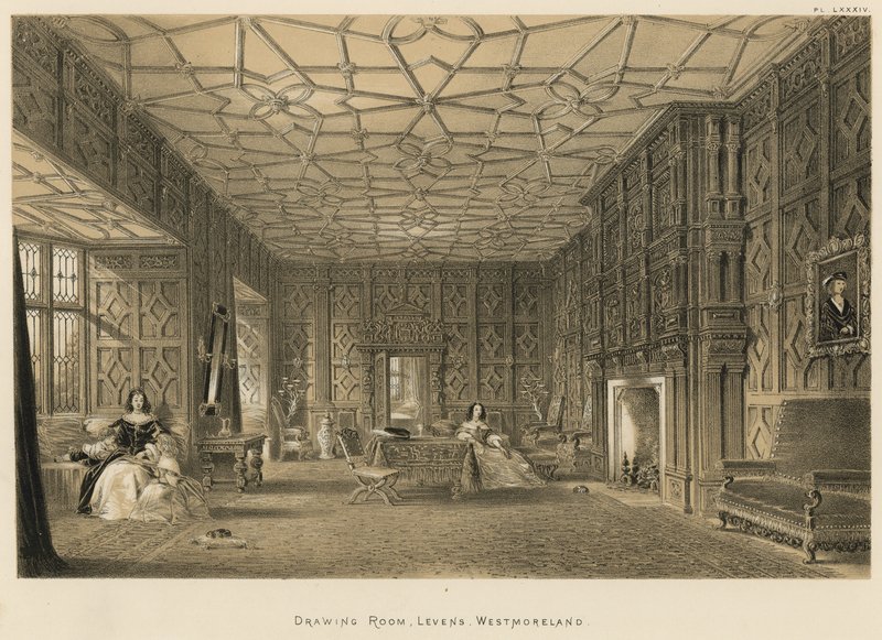 Salon, Levens, Westmoreland door Joseph Nash