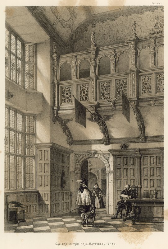 Galerij in de Hal, Hatfield, Herts door Joseph Nash