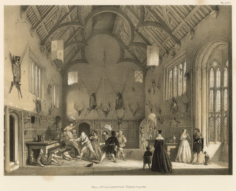 Hal, Athelhampton, Dorsetshire door Joseph Nash