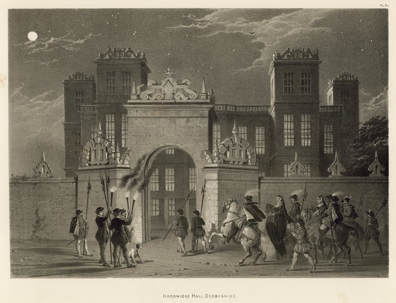 Hardwicke Hall, Derbyshire door Joseph Nash