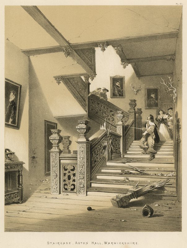 Trap, Aston Hall, Warwickshire door Joseph Nash
