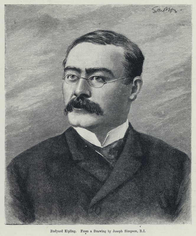 Rudyard Kipling (litho) door Joseph Simpson