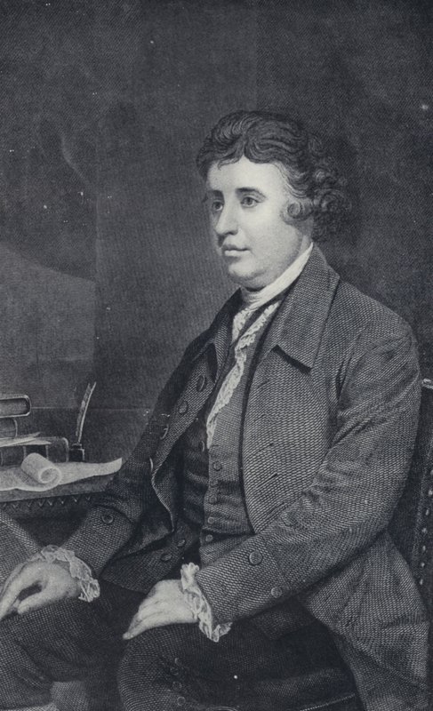Edmund Burke (zwart-wit foto) door Joshua (after) Reynolds