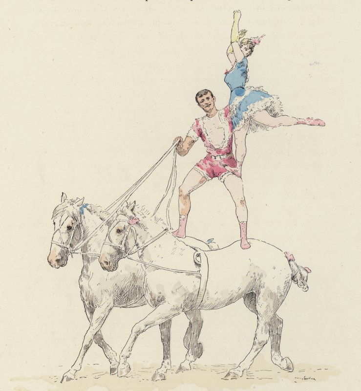 Paardenact door Jules Arsene (after) Garnier