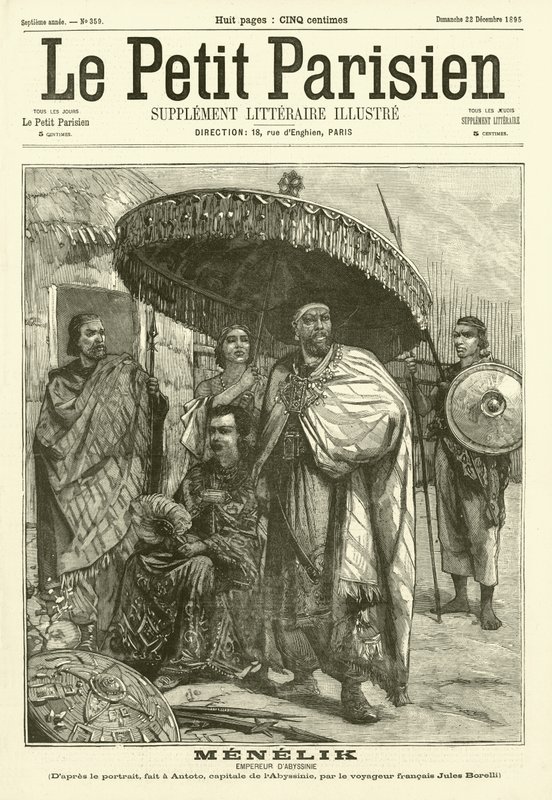 Menelik, keizer van Abessinië door Jules Borelli