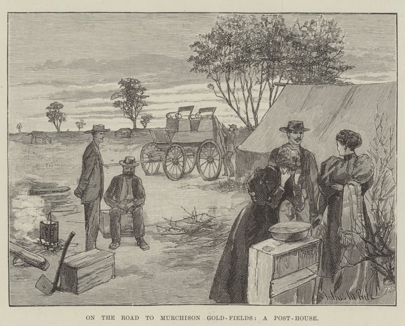 Op weg naar de Murchison Goudvelden, een Posthuis door Julius Mandes Price