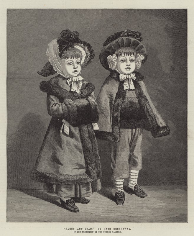 Darby en Joan, in de tentoonstelling in de Dudley Gallery door Kate Greenaway