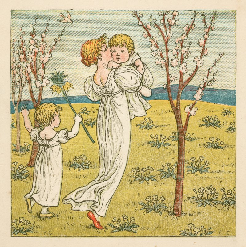 Wandelen tussen de bloesem door Kate (after) Greenaway
