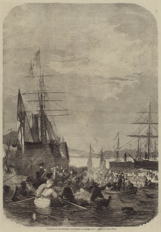 Landing van de Engelse Vrijwilligers in Napels door Konrad Grob