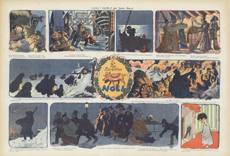 Kerstmis! Kerstmis! Illustratie voor Le Rire door Leonce Burret