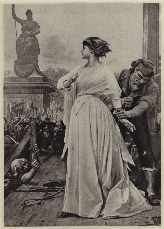 Madame Roland op het schavot door Lionel (after) Royer