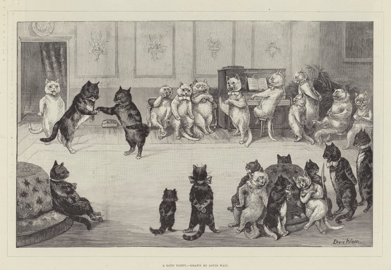 Een Kattenfeest door Louis Wain