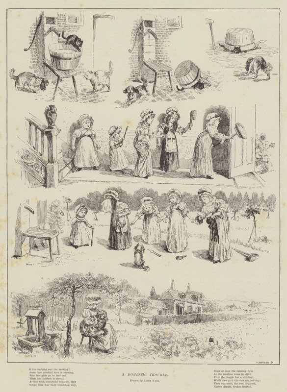 Een Huiselijk Probleem door Louis Wain