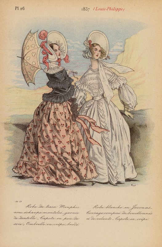 Franse mode: 1837, Louis-Philippe (kleur litho) door Louis Colas