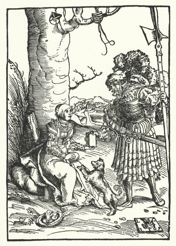 David en Abigail door Lucas the Elder (after) Cranach
