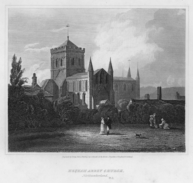 Hexham Abbey Church, Northumberland (gravure) door Luke (after) Clennell