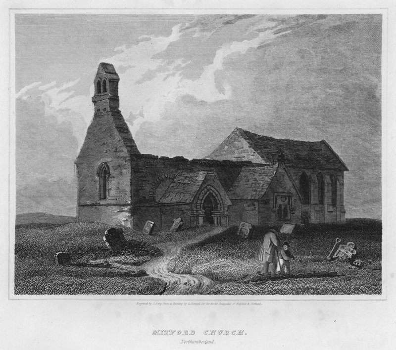 Mitford Church, Northumberland door Luke (after) Clennell