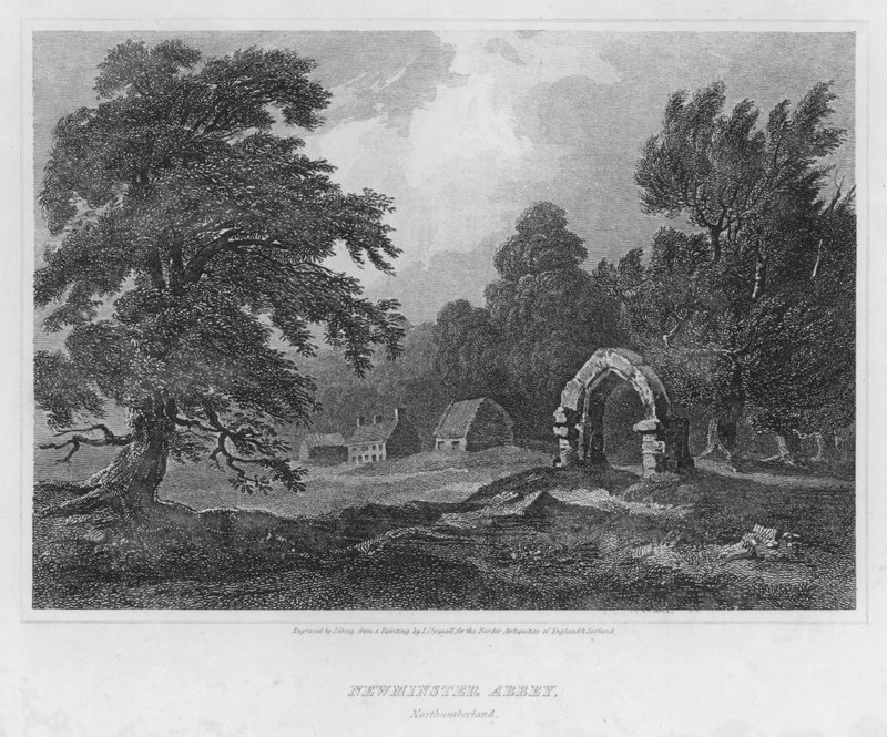 Newminster Abbey, Northumberland door Luke (after) Clennell