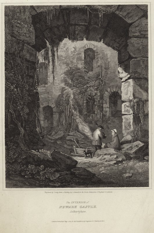 Het interieur van Newark Castle door Luke Clennell
