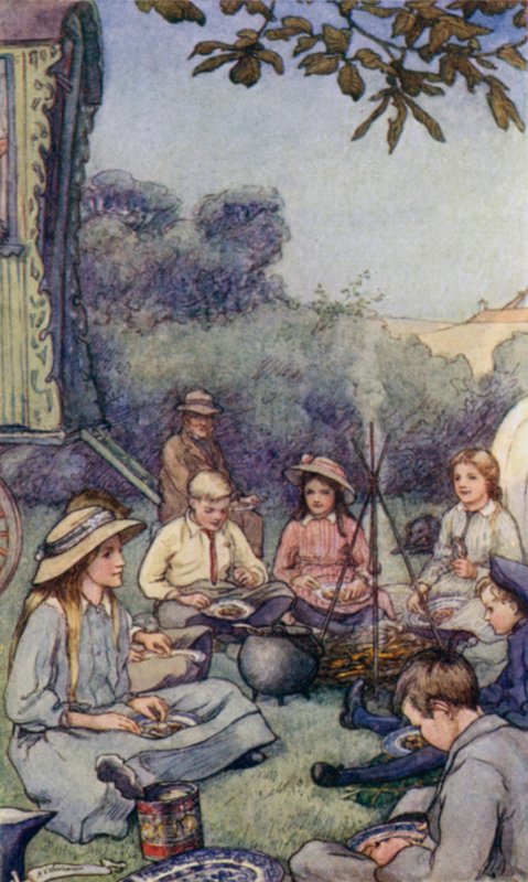Scène uit The Slowcoach, door Edward Verrall Lucas door Mary V. Wheelhouse