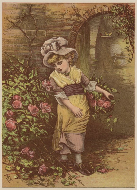Meisje plukt rozen door Mary Ellen Edwards