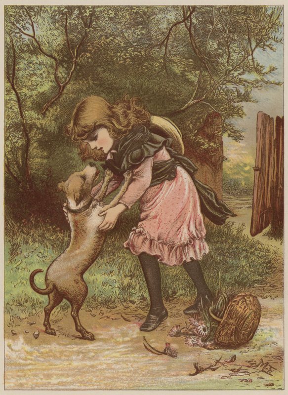 Meisje speelt met hond door Mary Ellen Edwards