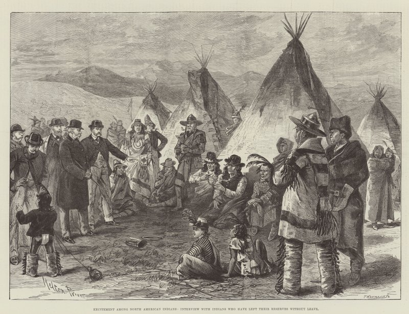 Opwinding onder Noord-Amerikaanse Indianen, interview met Indianen die hun reservaten zonder toestemming hebben verlaten door Melton Prior