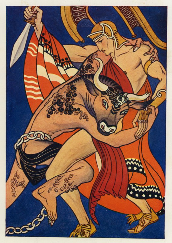 Theseus en de Minotaurus door Merlyn Mann