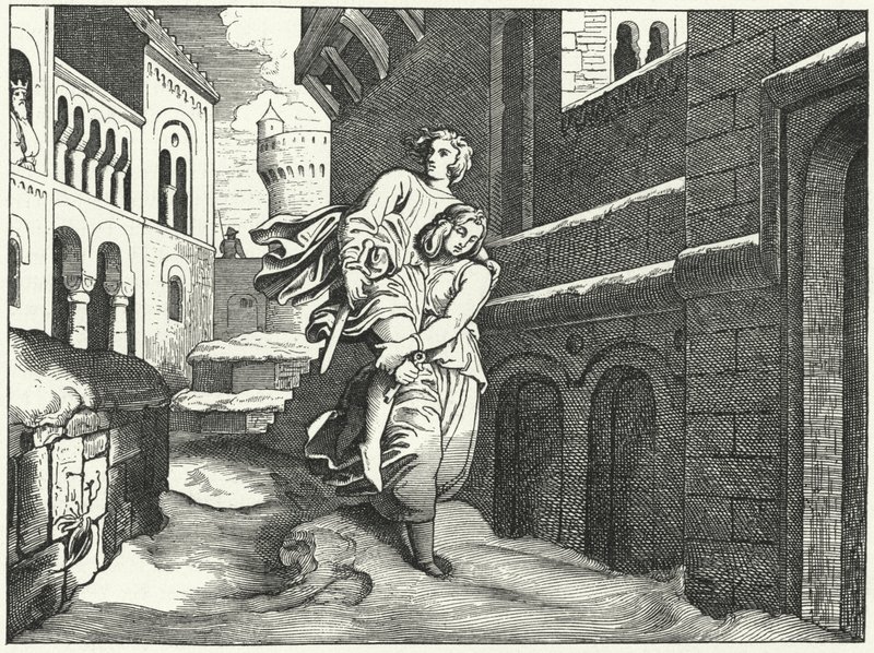 Einhard en Emma door Moritz Ludwig von Schwind