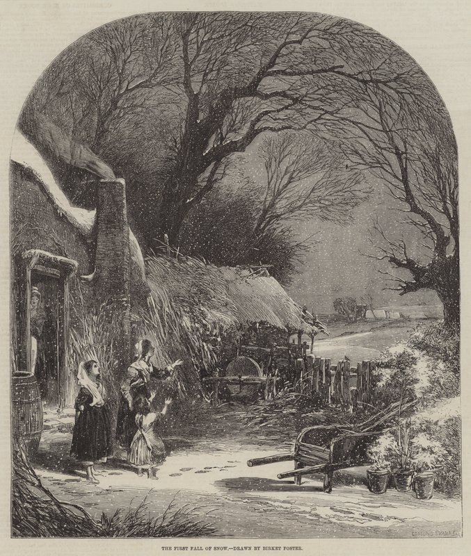 De eerste sneeuwval door Myles Birket Foster