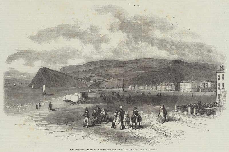 Waterplaatsen van Engeland, Teignmouth, The Den door Myles Birket Foster