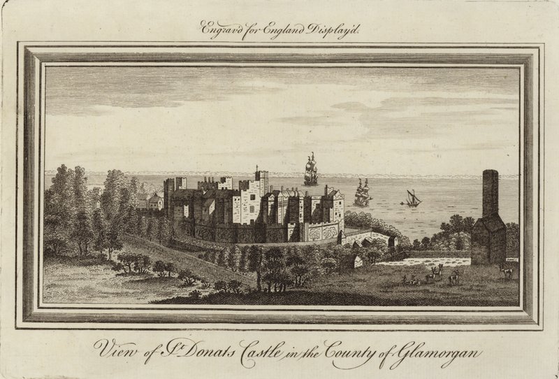Kasteel St Donats door Nathaniel and Samuel Buck