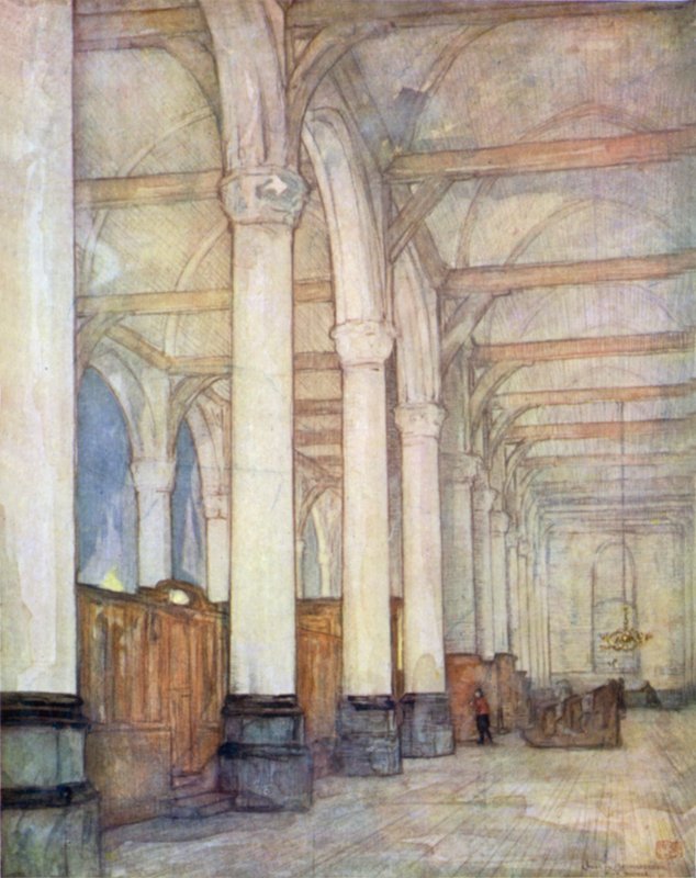 Een kerkinterieur, Monnickendam door Nico Jungman