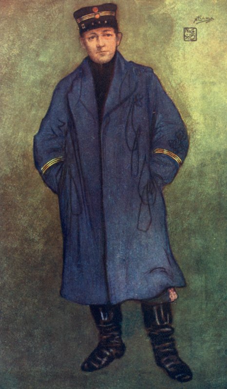 Noorwegen: Noorse kapitein (kleur litho) door Nico Jungman