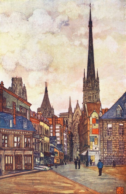 Een straat in Rouen door Nico Jungmann
