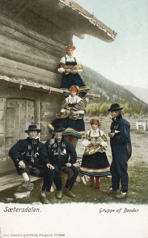 Groep boeren, Setesdal, Noorwegen door Norwegian Photographer
