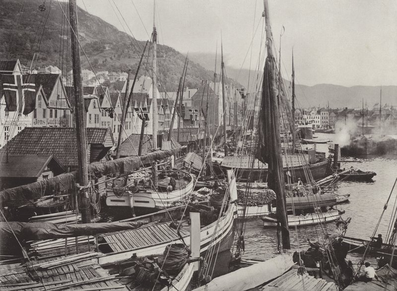 Uitzicht op de haven van Bergen door Norwegian Photographer